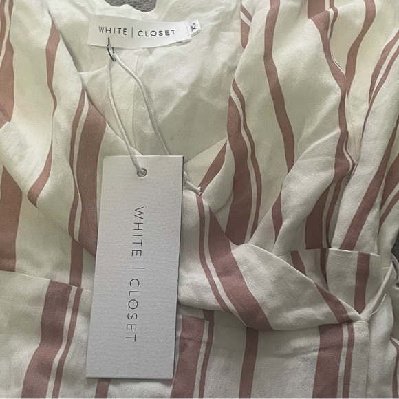 White Closet striped wrap dress size XS new with tags - Picture 6 of 10